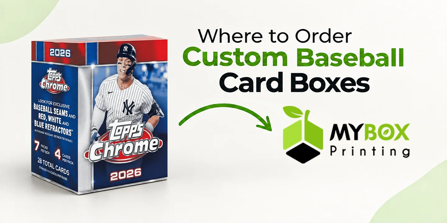 Custom baseball card boxes from My Box Printing with wholesale branding and sizing options