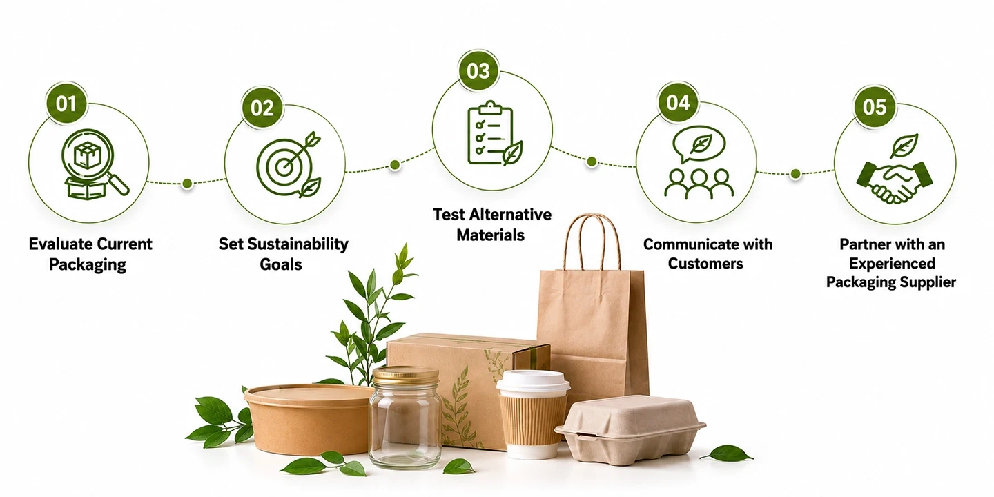 five-step process to transition to plastic-free packaging