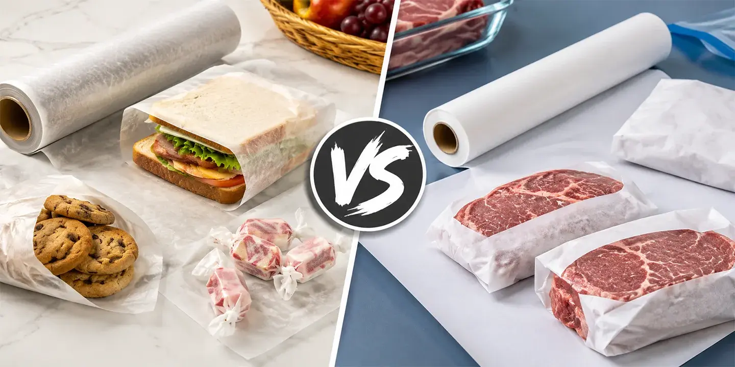 comparison between wax paper and freezer paper