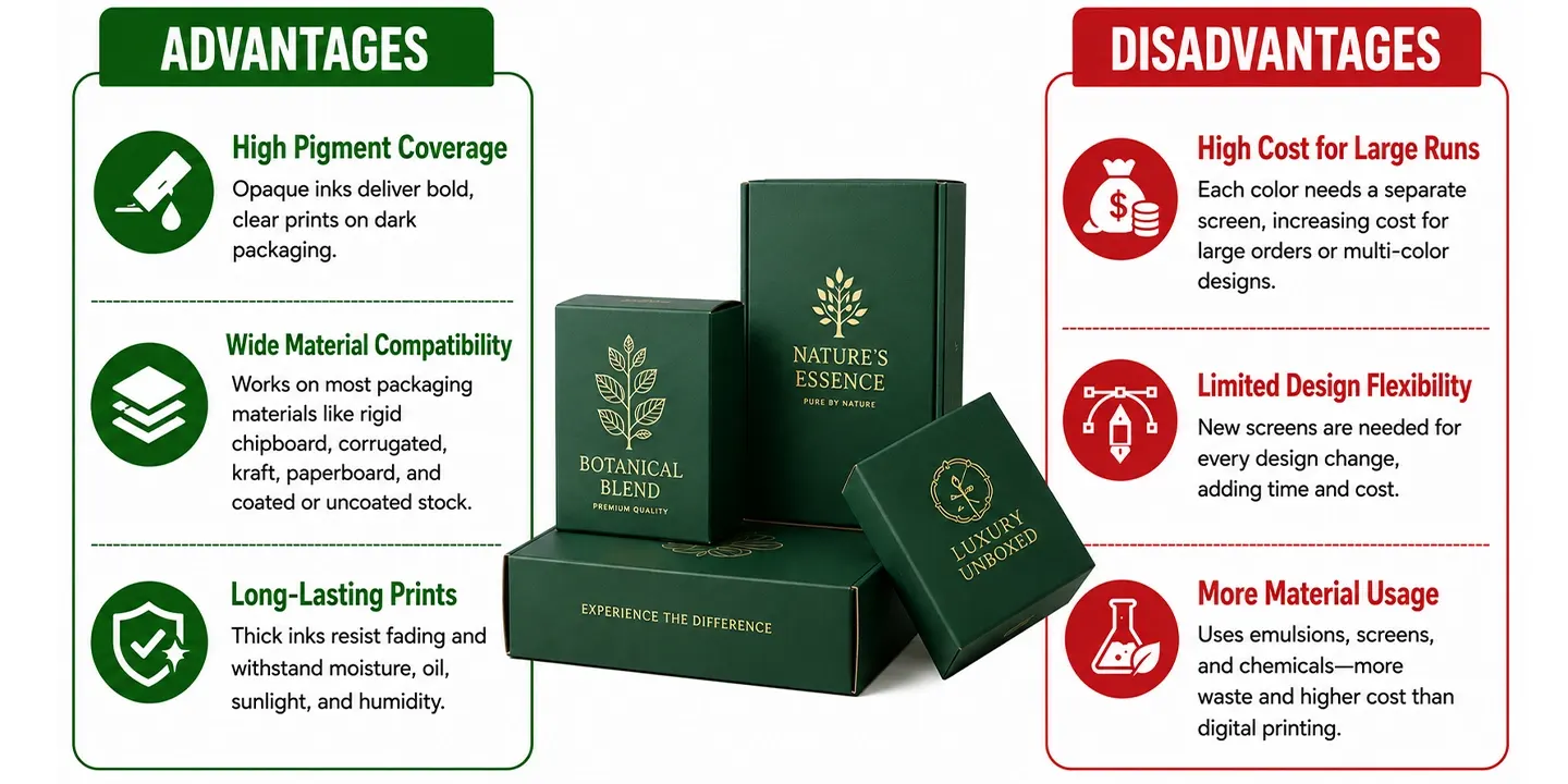 know benefits and cons of screen printing before choosing