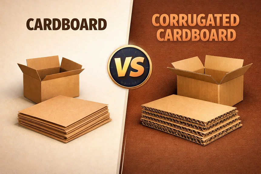 cardboard vs corrugated cardboard