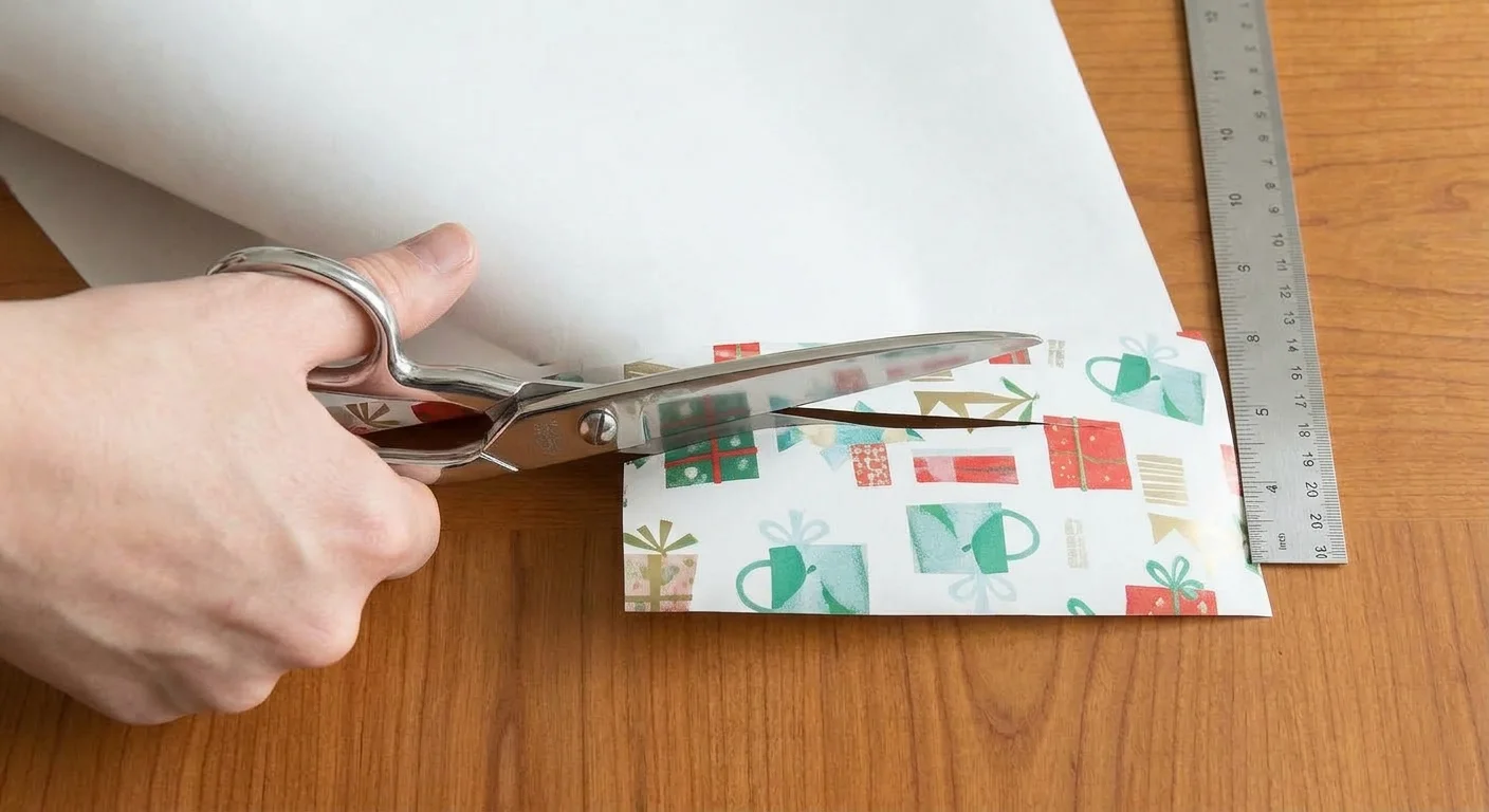 cut the wrapping paper with perfect measurement