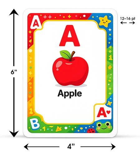 educational card sizes