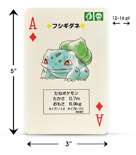 flash playing card sizes