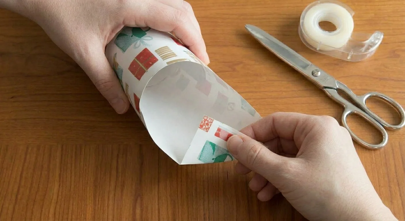 fold top and bottom corner to make wrapping pager bag