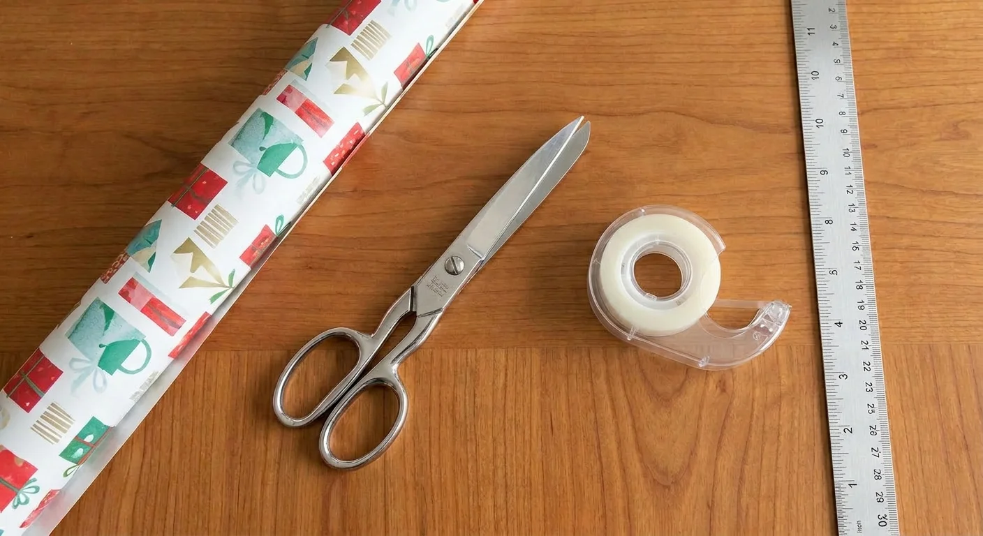 Grab Your Supplies On The Table To Make Wrapping Paper Bag