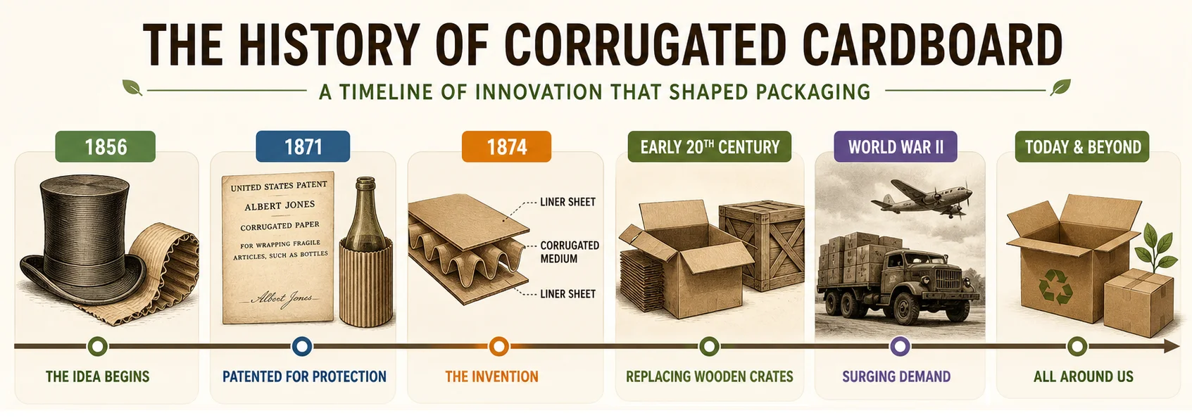 history of corrugated cardboard