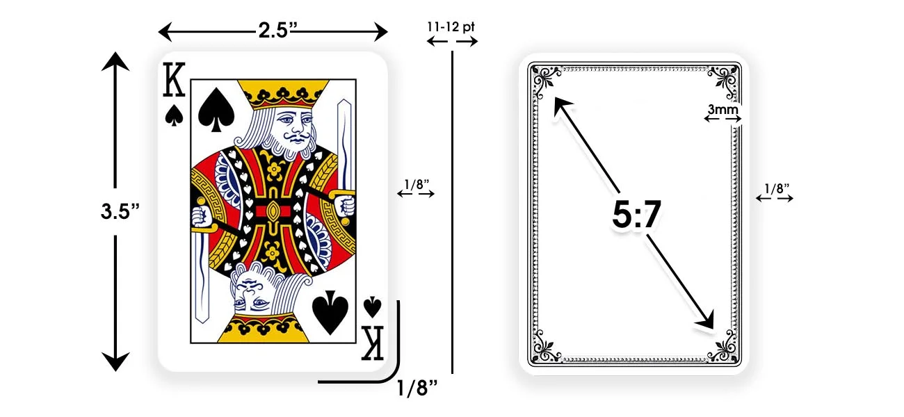 how to measure playing card sizes