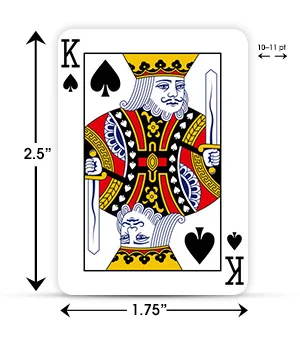 mini playing card sizes