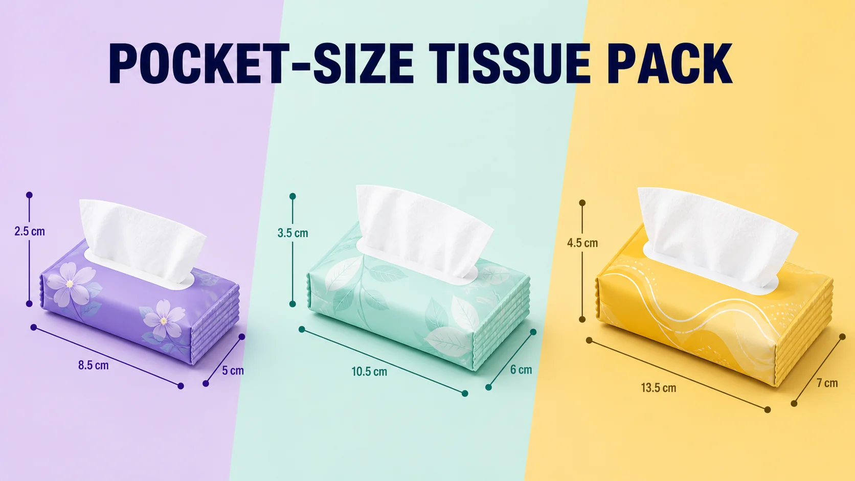 mini tissue pack dimensions