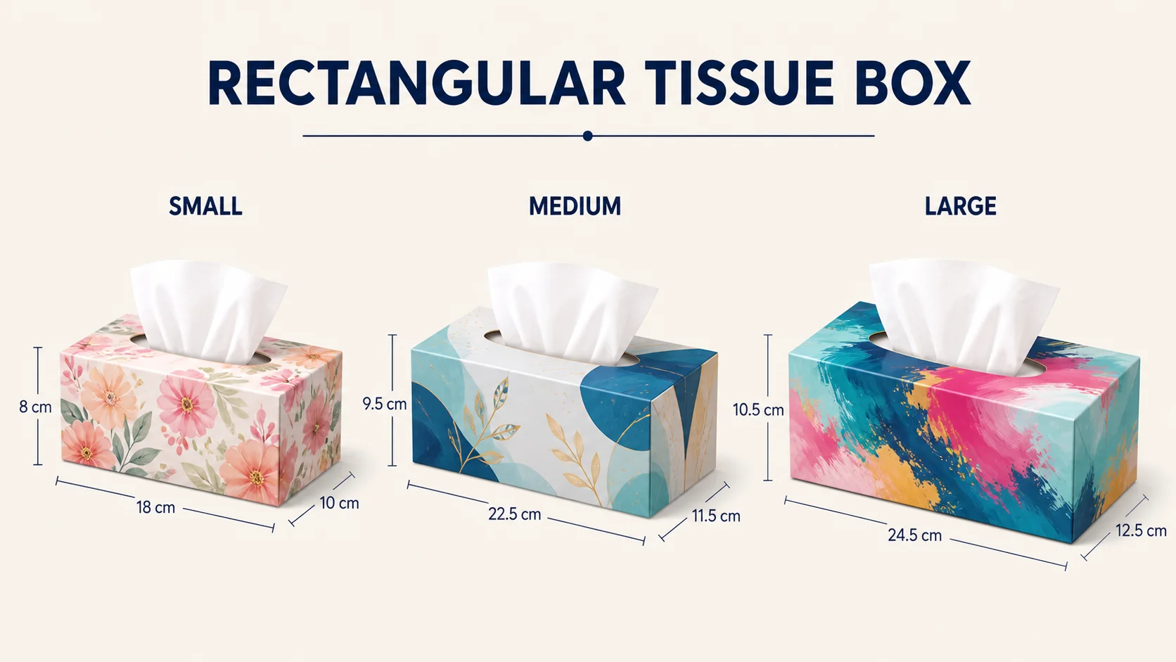 rectangular tissue box dimensions