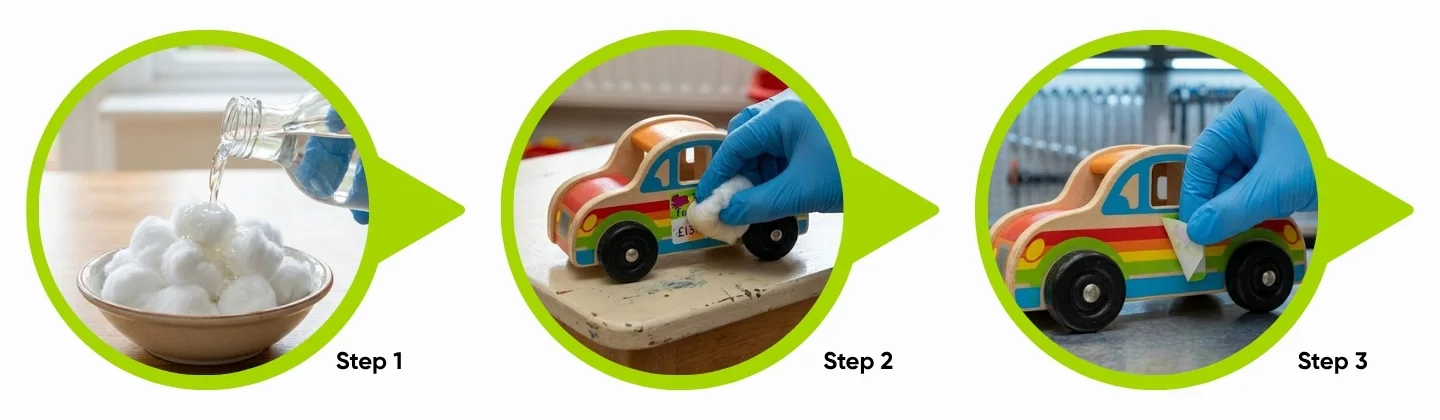 remove sticker residue with vinegar soak method