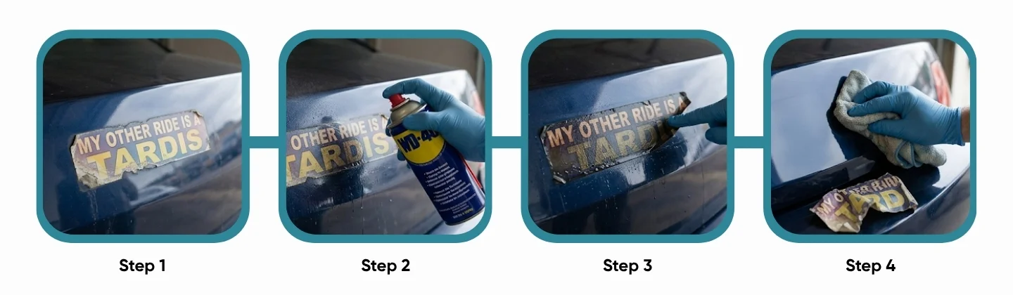 get rid of stubborn sticker residue with WD-40