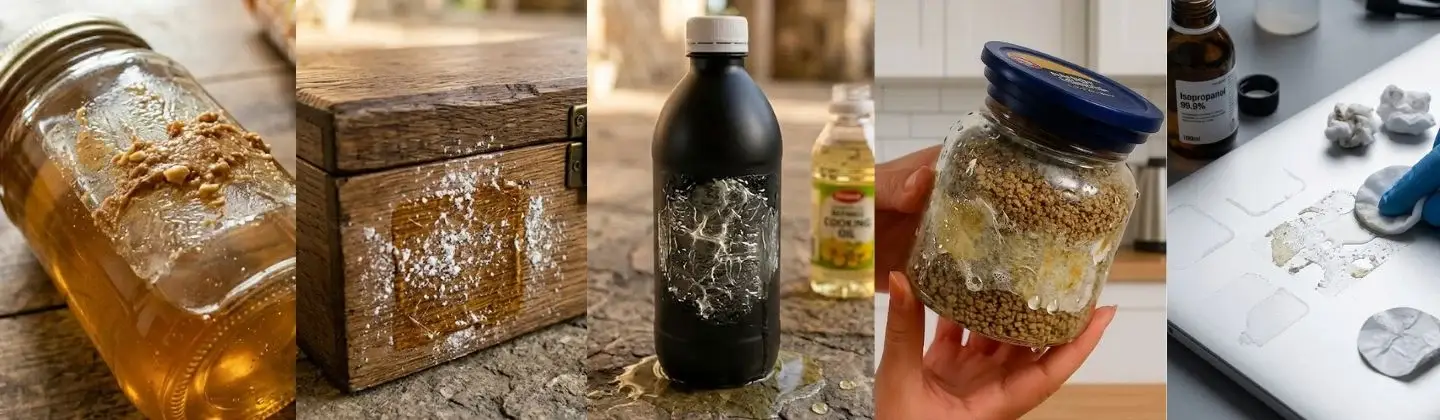 different sticker residue removal materials