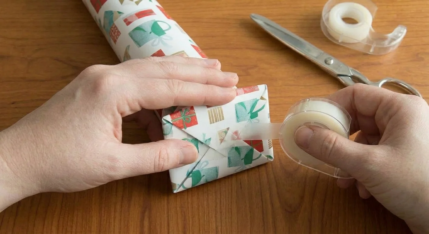 tape the folded bottom base to make bag sturdy